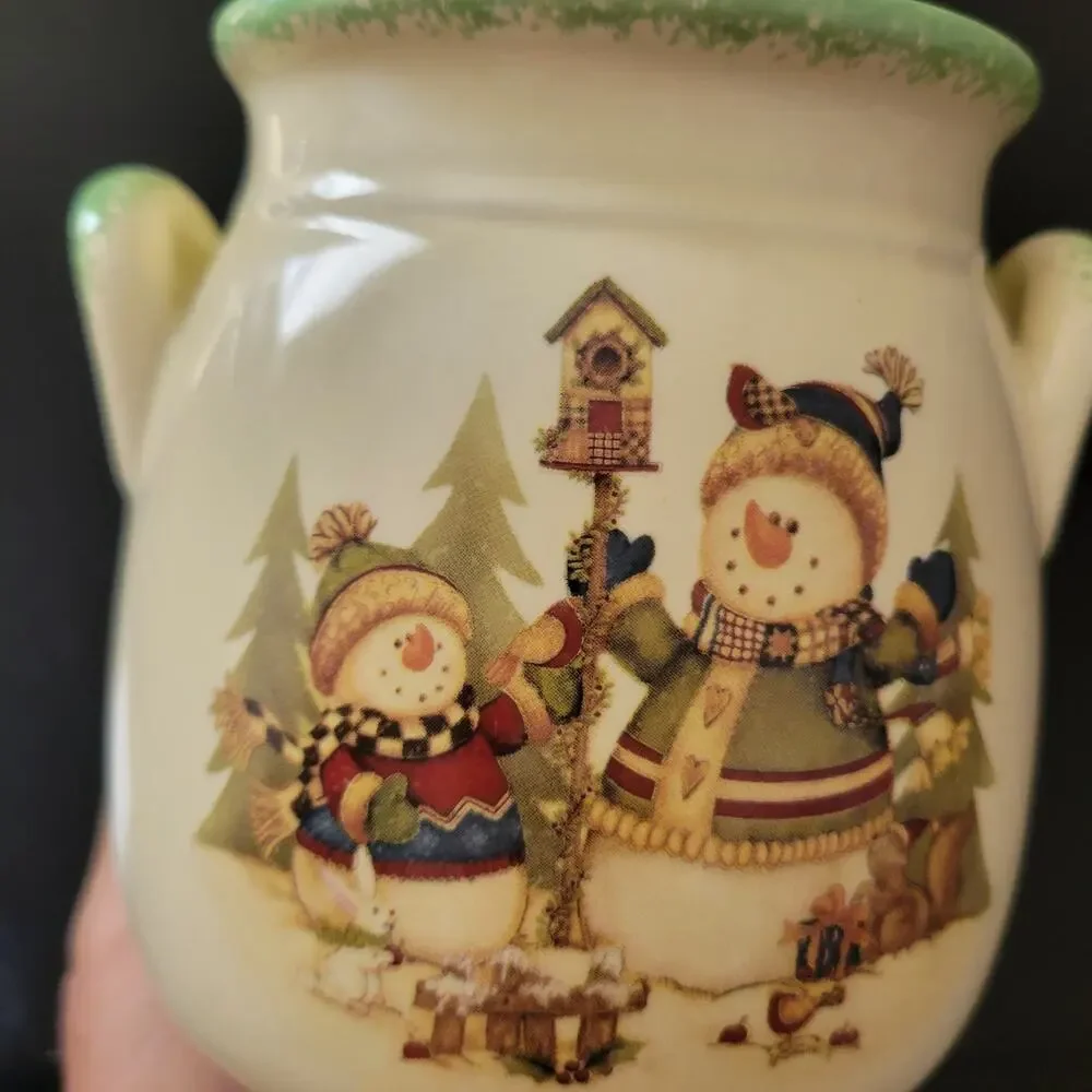 Vintage LTD Commodities LLC Christmas Canister with‎ lid Christmas Snowmen